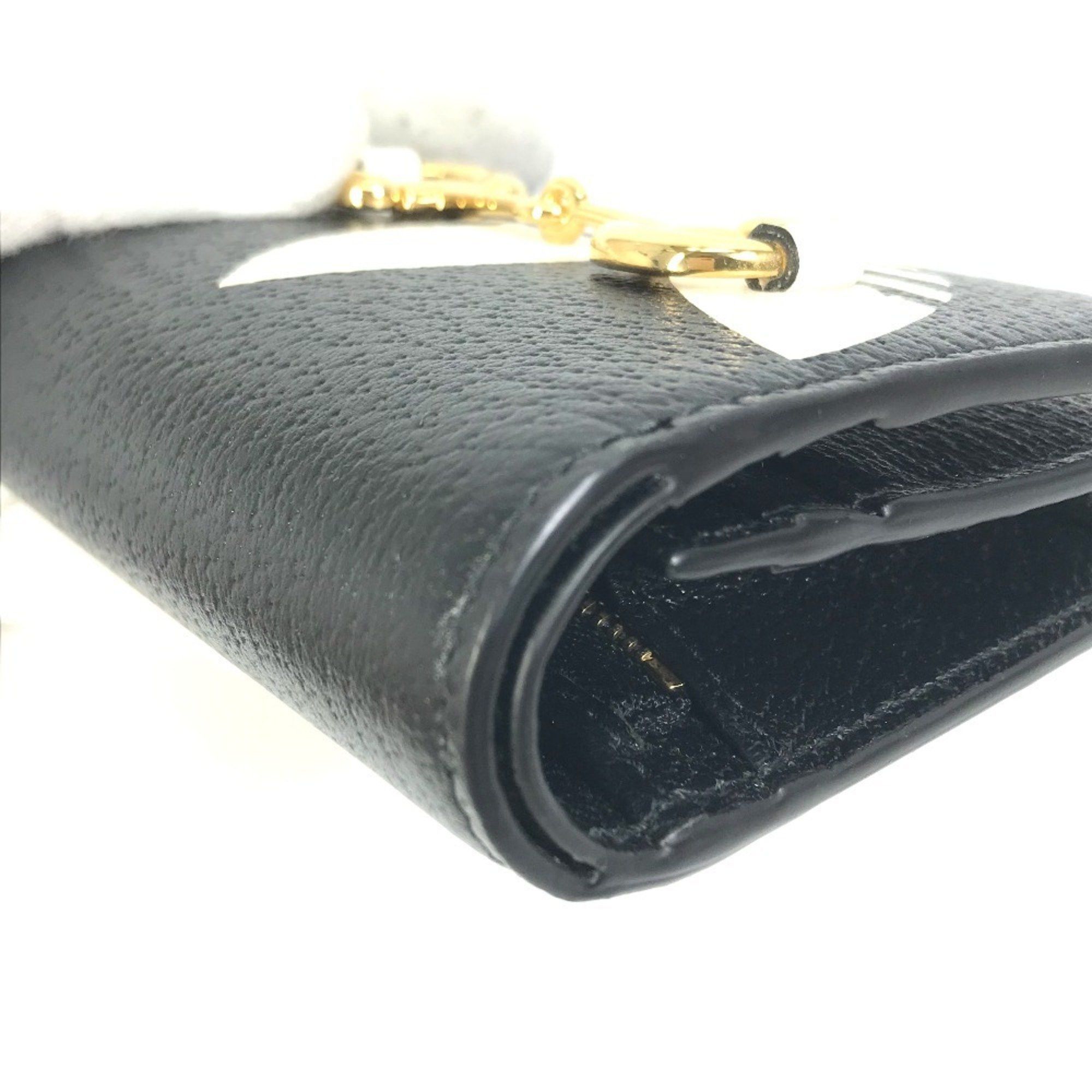 Gucci GUCCI 702248 logo adidas collaboration shoulder wallet/pochette/bifold wallet in black leather for women Size ONE SIZE - 8 Thumbnail