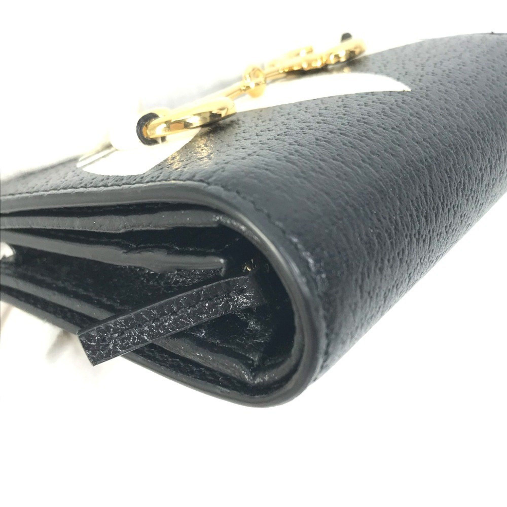 Gucci GUCCI 702248 logo adidas collaboration shoulder wallet/pochette/bifold wallet in black leather for women Size ONE SIZE - 7 Thumbnail