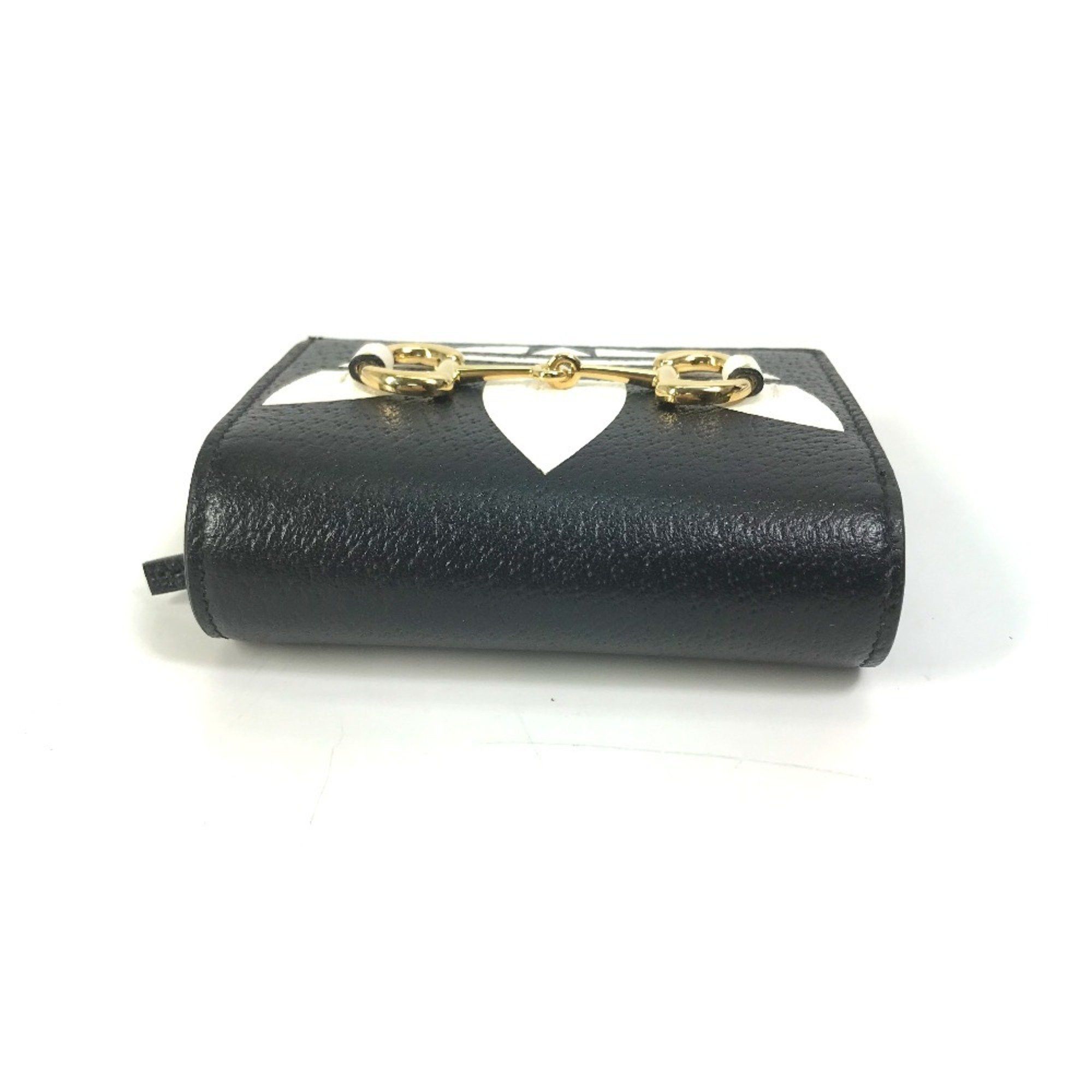 Gucci GUCCI 702248 logo adidas collaboration shoulder wallet/pochette/bifold wallet in black leather for women Size ONE SIZE - 4 Thumbnail