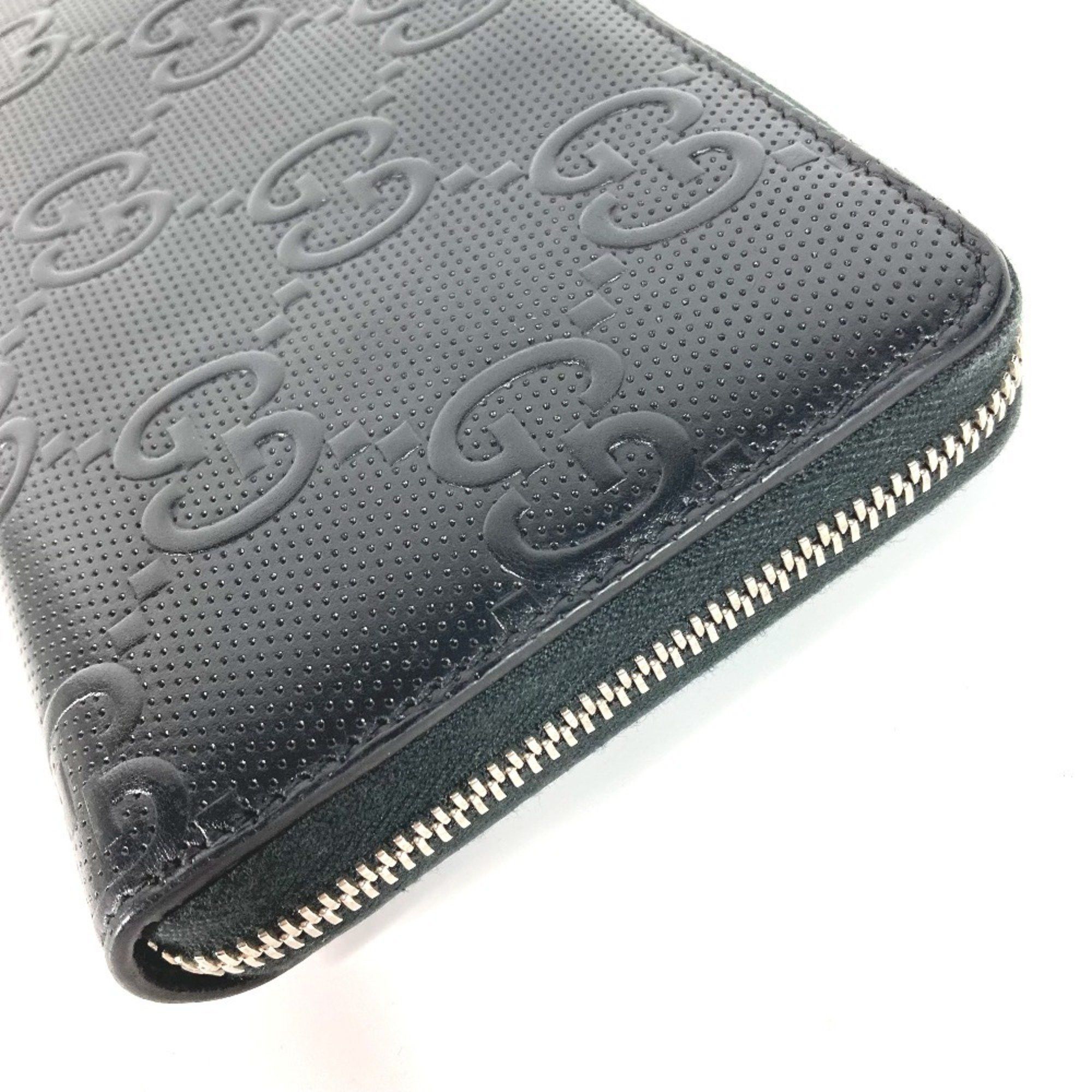 Gucci GUCCI 625563 GG Embossed Travel Case Organizer Round Zip Wallet Long Leather Men's Black Size ONE SIZE - 3 Thumbnail