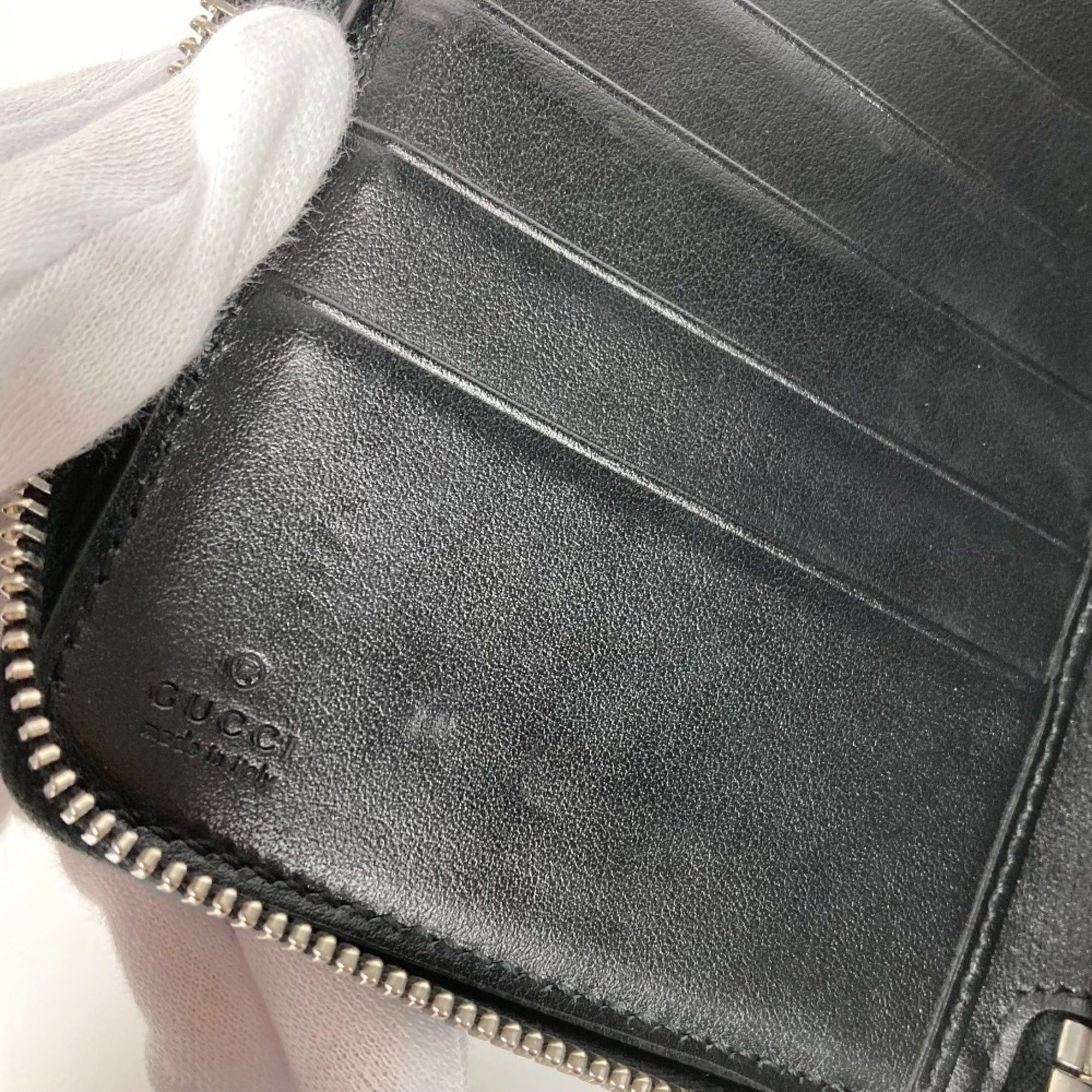Gucci GUCCI 625563 GG Embossed Travel Case Organizer Round Zip Wallet Long Leather Men's Black Size ONE SIZE - 13 Thumbnail
