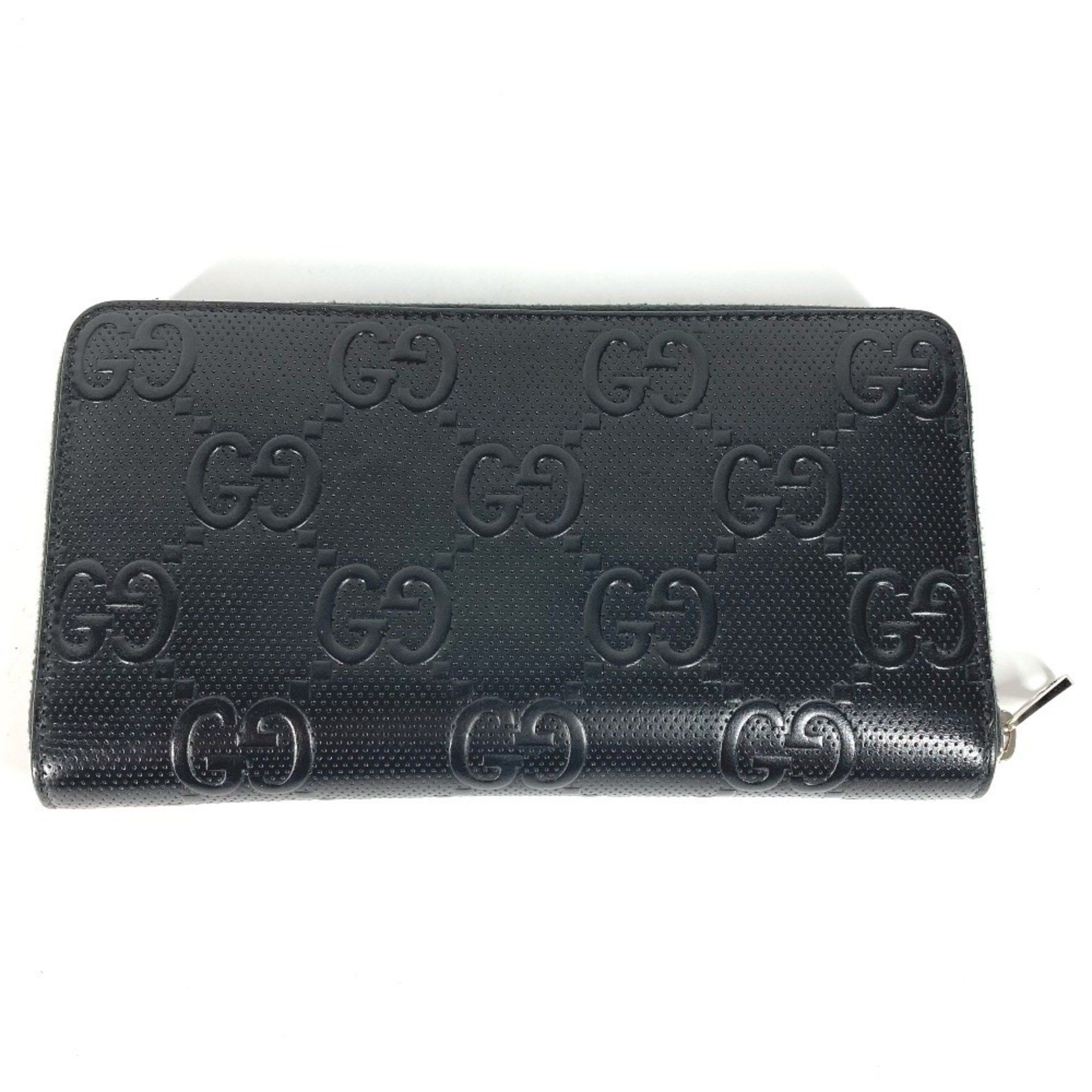 Gucci GUCCI 625563 GG Embossed Travel Case Organizer Round Zip Wallet Long Leather Men's Black Size ONE SIZE - 8 Thumbnail