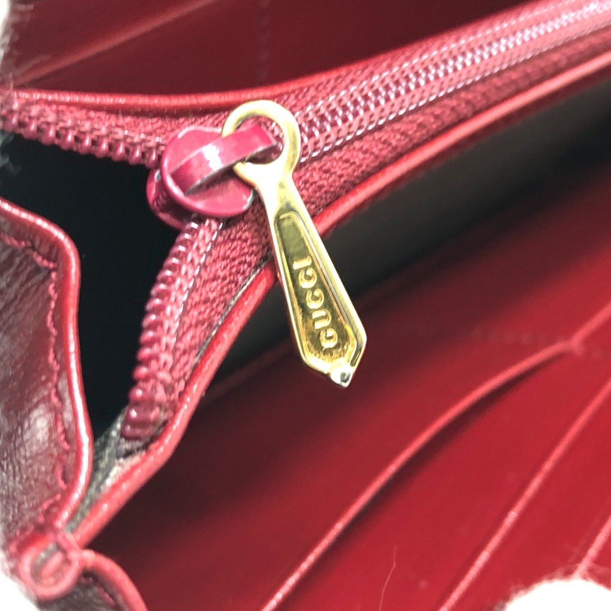 Gucci GUCCI Marina Interlocking G Long Wallet, 598531, Leather, Bifold Women's, Red Size ONE SIZE - 9 Thumbnail