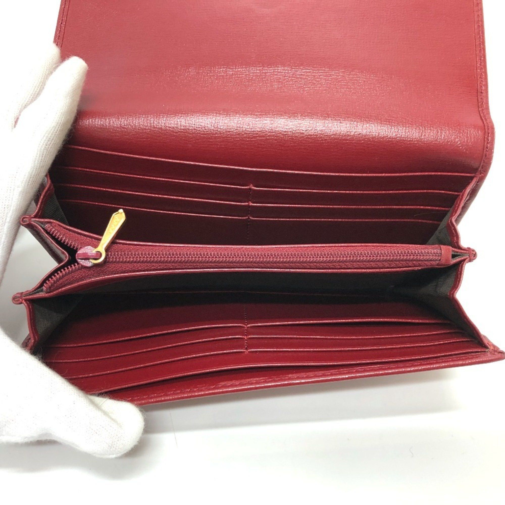 Gucci GUCCI Marina Interlocking G Long Wallet, 598531, Leather, Bifold Women's, Red Size ONE SIZE - 7 Thumbnail