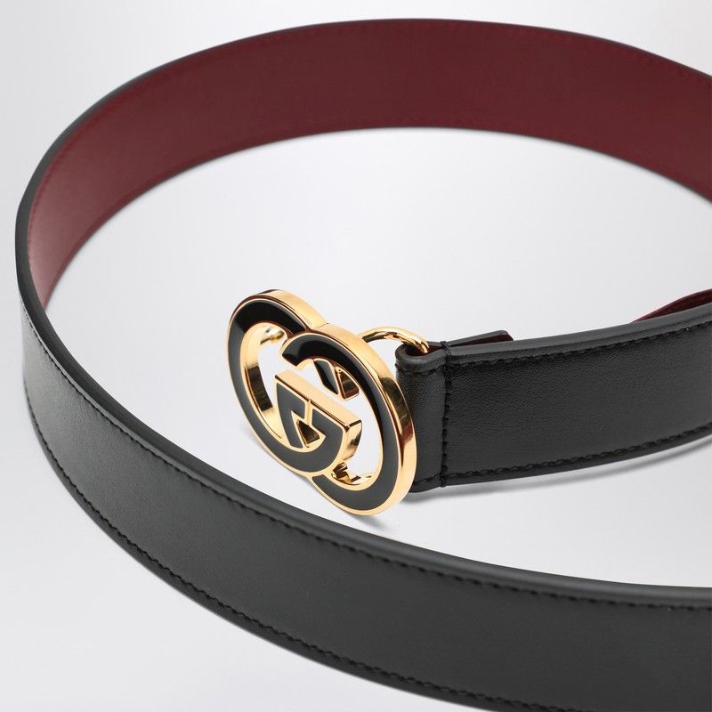 Gucci Gucci Black Gg Interlocking Buckle Belt Size ONE SIZE - 2 Thumbnail