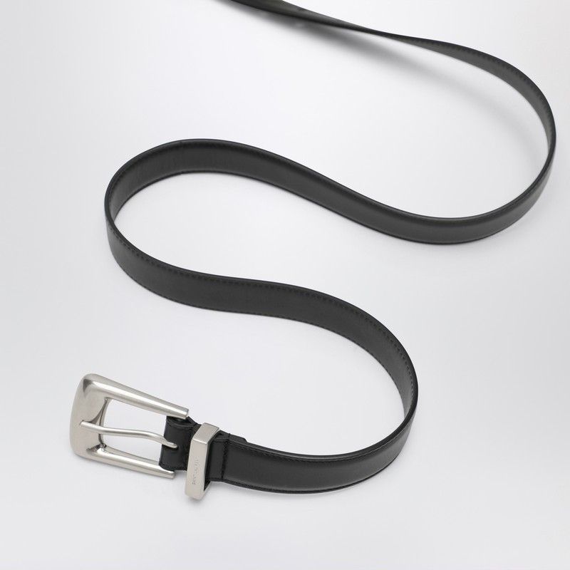 Saint Laurent Paris Saint Laurent Smooth Black Leather Folk Belt Size ONE SIZE - 2 Thumbnail