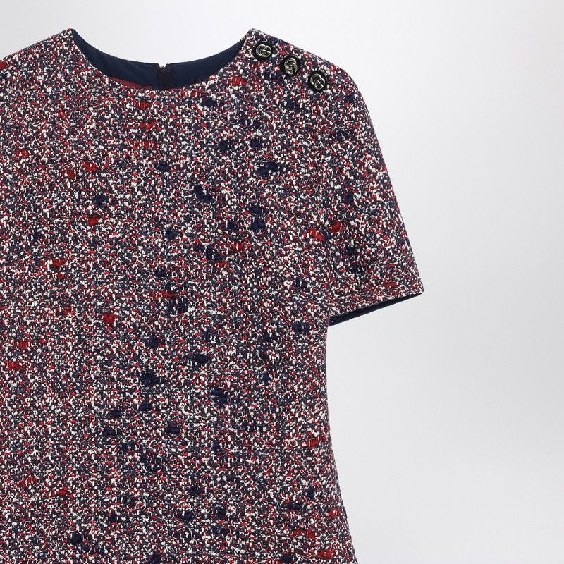 Gucci Gucci Blue And Red Bouclé Wool Dress Size M / US 6-8 / IT 42-44 - 2 Thumbnail