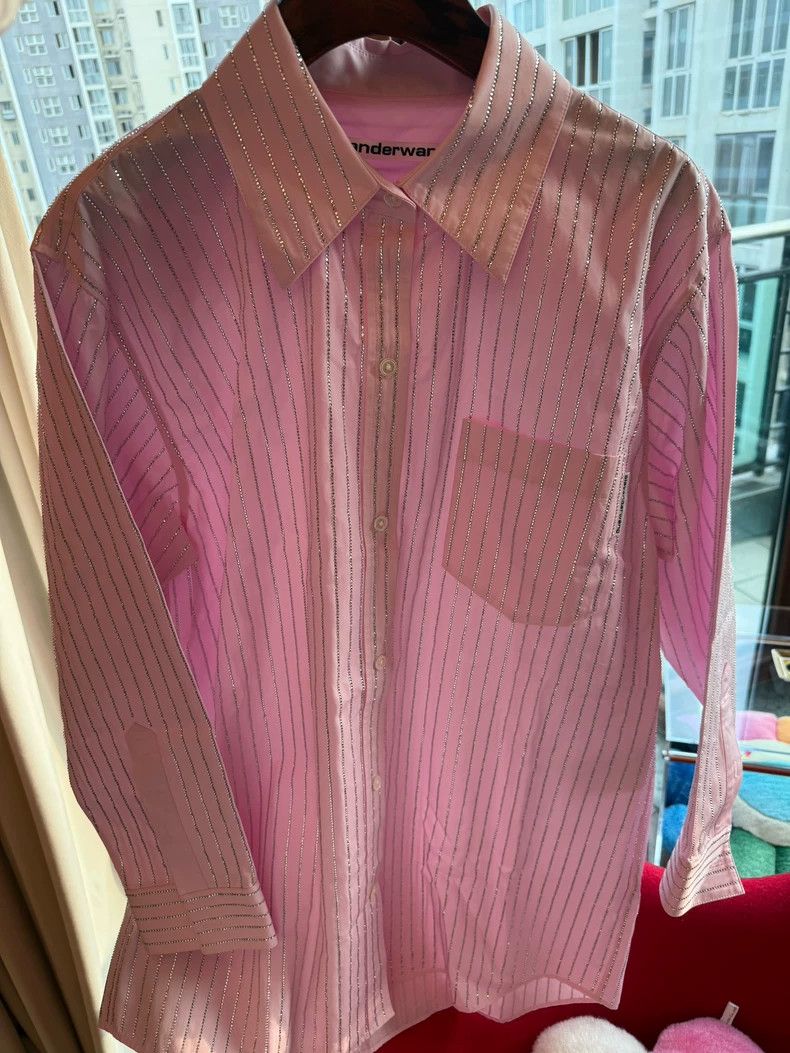 Alexander Wang Alexander Wang Pink Rhinestone Long Sleeve Shirt - dmc Size US XS / EU 42 / 0 - 3 Thumbnail