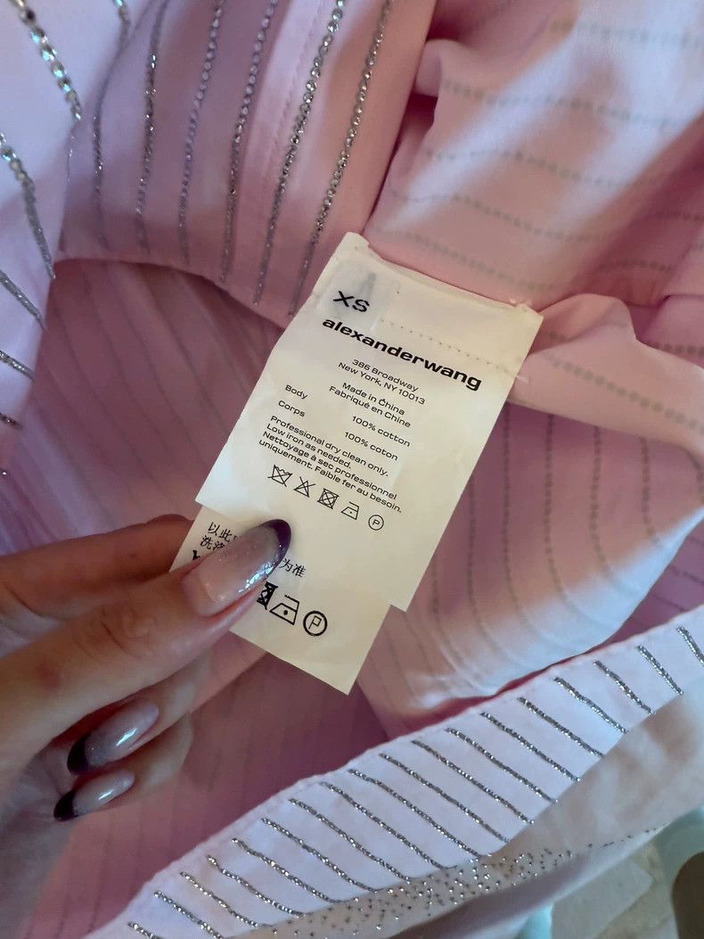 Alexander Wang Alexander Wang Pink Rhinestone Long Sleeve Shirt - dmc Size US XS / EU 42 / 0 - 7 Thumbnail