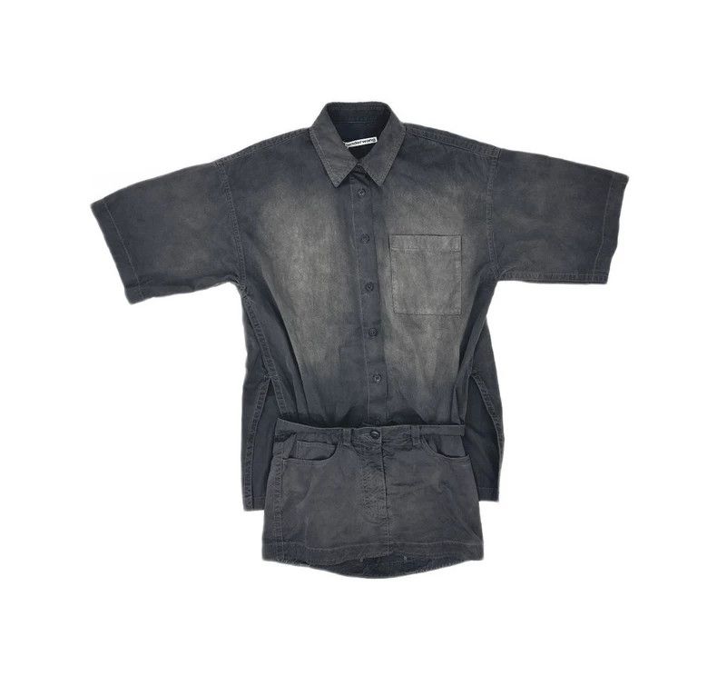 Alexander Wang Alexander Wang Distressed Collar Short-Sleeve Dress - dmc Size US 36 / EU 52 - 2 Thumbnail