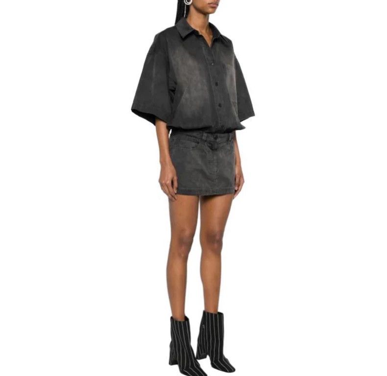 Alexander Wang Alexander Wang Distressed Collar Short-Sleeve Dress - dmc Size US 36 / EU 52 - 8 Thumbnail