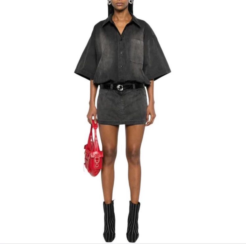 Alexander Wang Alexander Wang Distressed Collar Short-Sleeve Dress - dmc Size US 36 / EU 52 - 7 Thumbnail