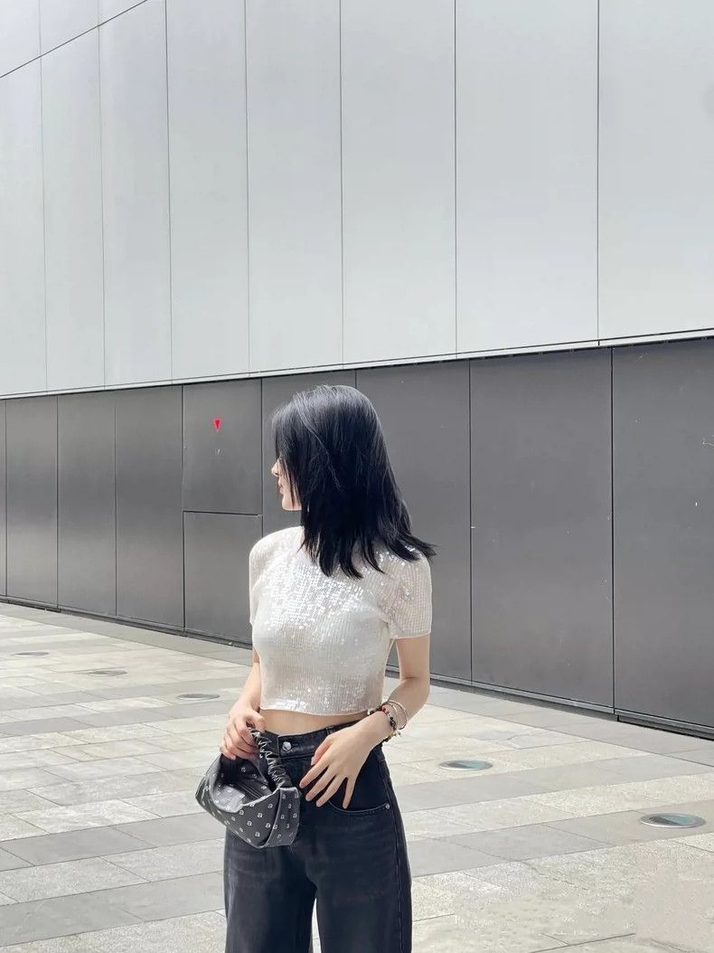 Alexander Wang Alexander Wang Sequin Short Sleeve Top - dmc Size US XS / EU 42 / 0 - 3 Thumbnail