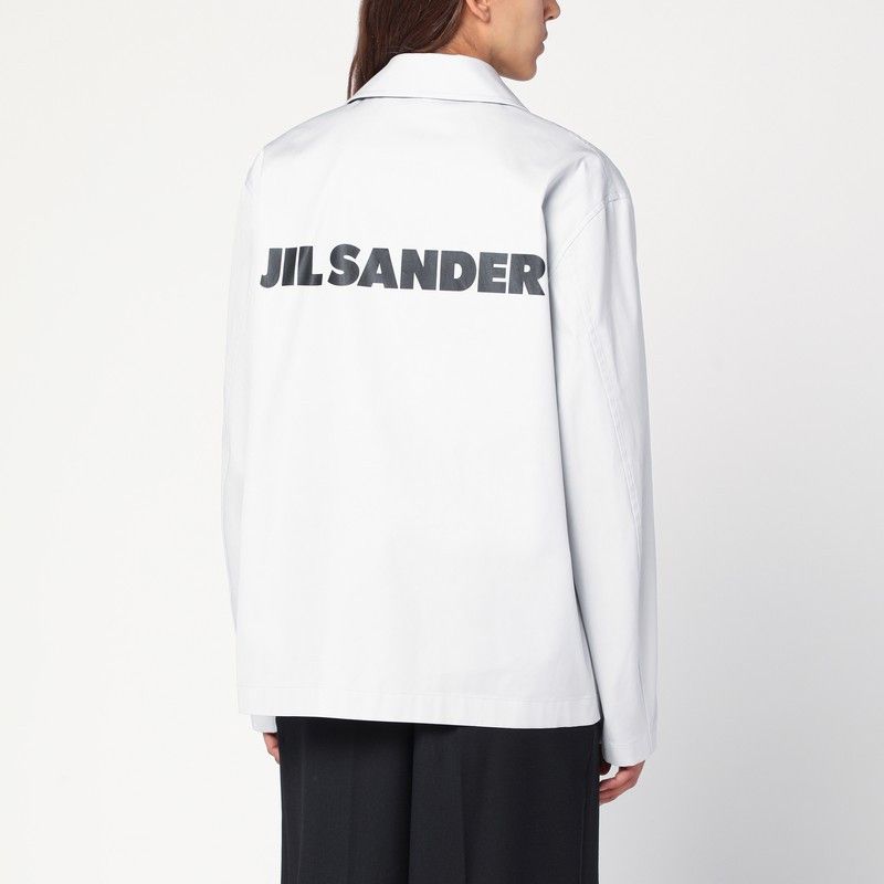 Jil Sander Jil Sander Light Grey Cotton Taffeta Jacket With Logo Size S / US 4 / IT 40 - 2 Thumbnail
