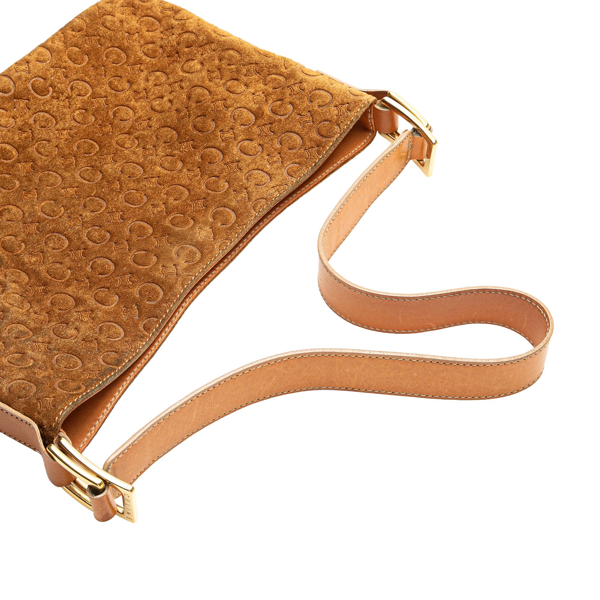Celine C Macadam Suede Shoulder Bag