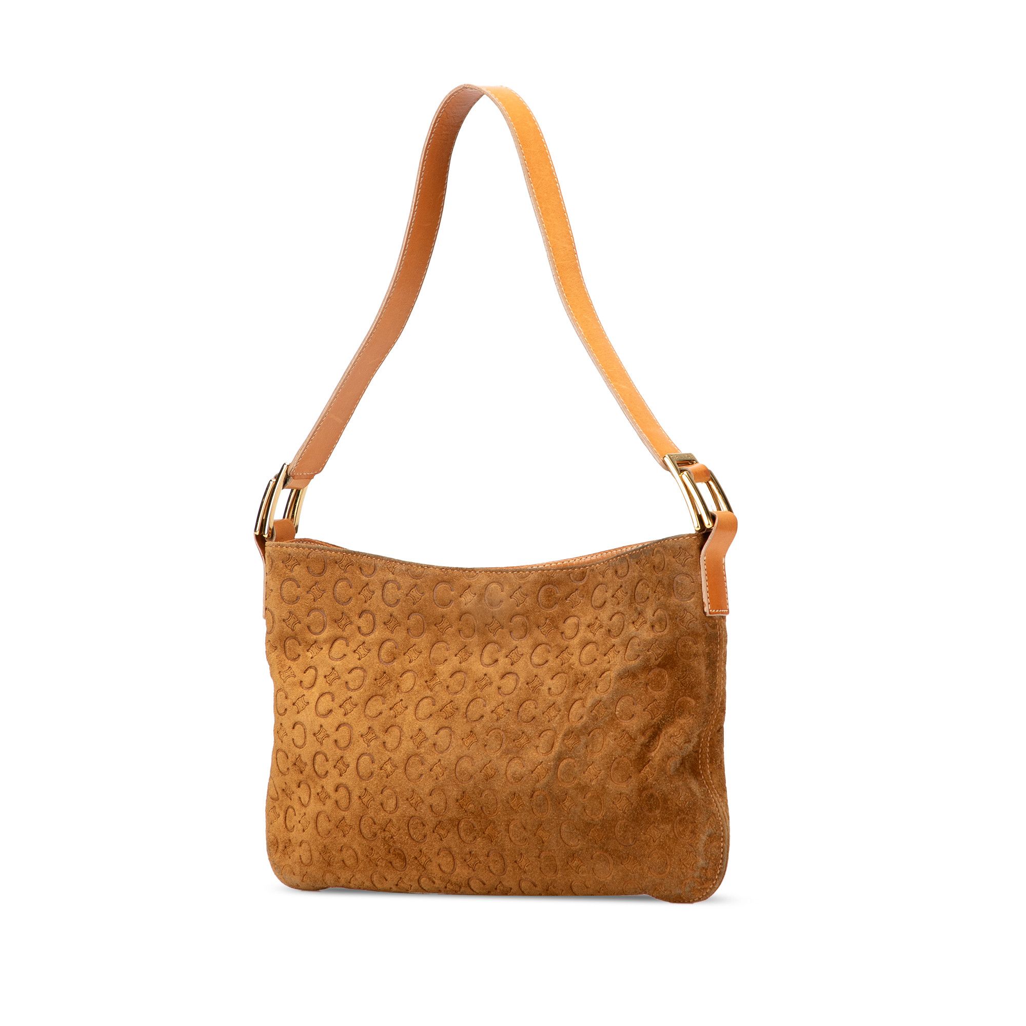 Celine C Macadam Suede Shoulder Bag
