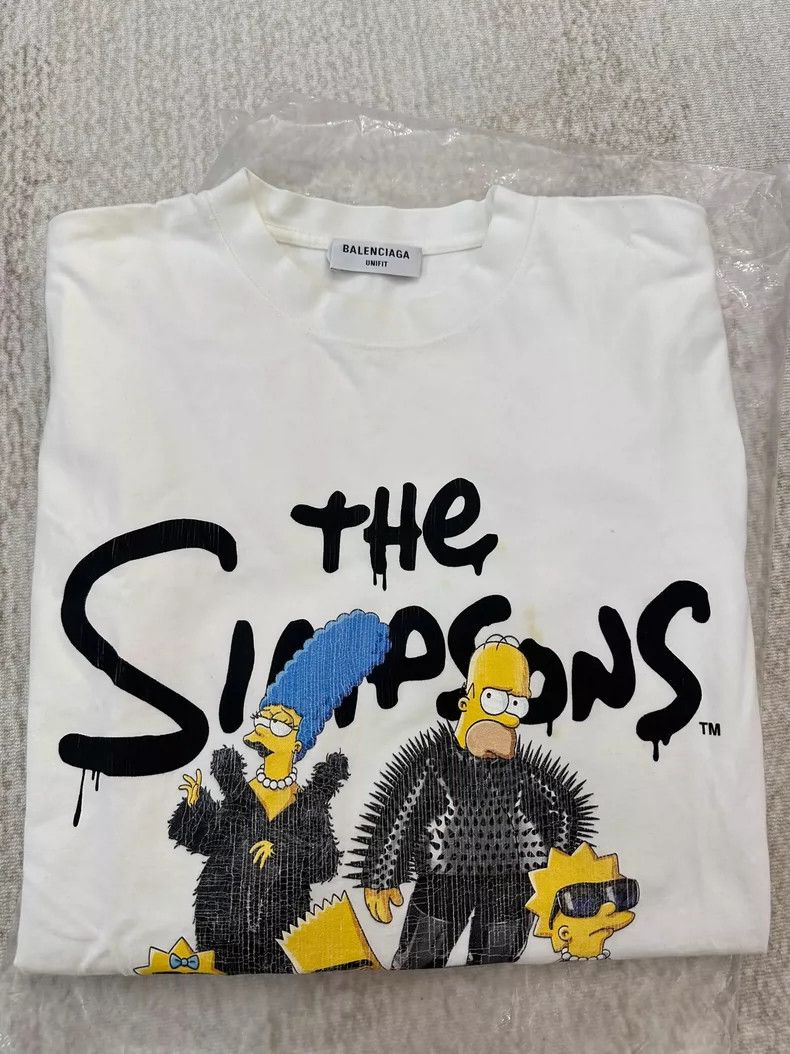 Balenciaga Balenciaga The Simpsons White Tee L - dmc Size US L / EU 52-54 / 3 - 5 Thumbnail