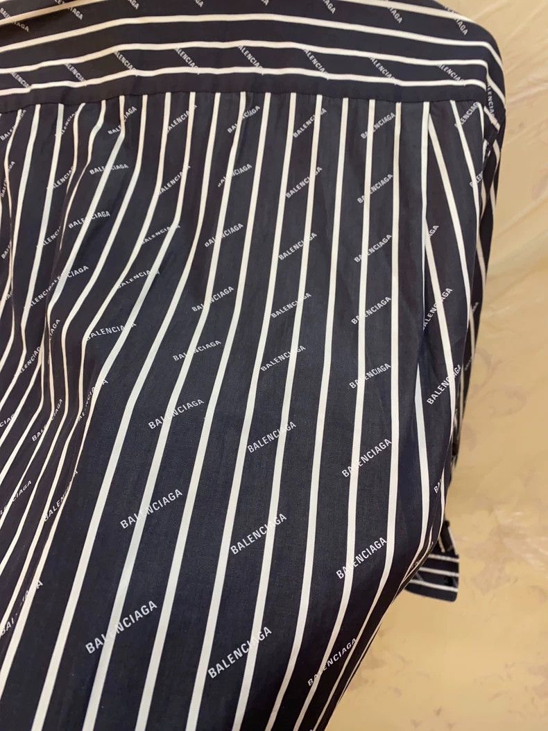 Balenciaga Balenciaga Striped Logo Print Long Sleeve Shirt - dmc Size US M / EU 48-50 / 2 - 6 Thumbnail