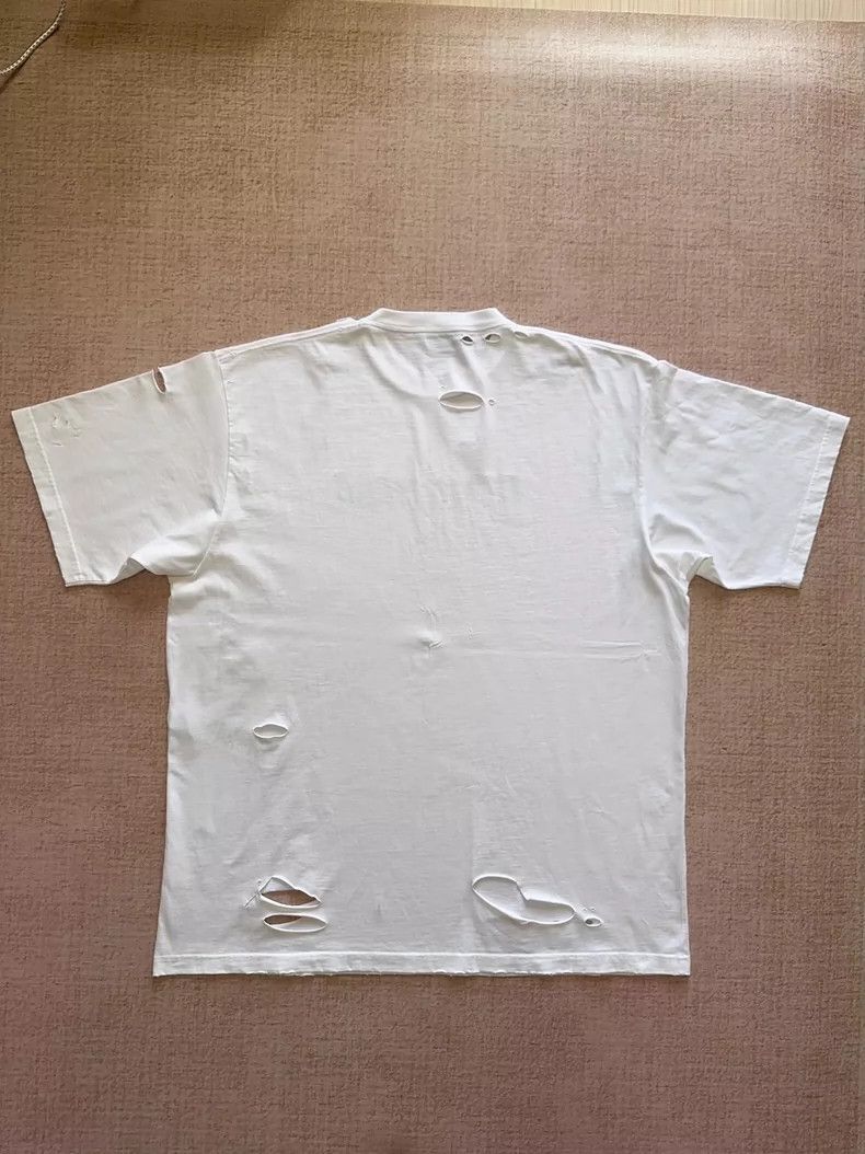 Balenciaga Balenciaga Distressed Logo Short Sleeve Tee - dmc Size US L / EU 52-54 / 3 - 2 Thumbnail