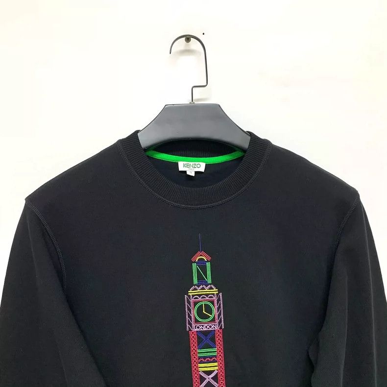 Kenzo KENZO Black Embroidered Crewneck Sweatshirt - dmc Size US S / EU 44-46 / 1 - 5 Thumbnail
