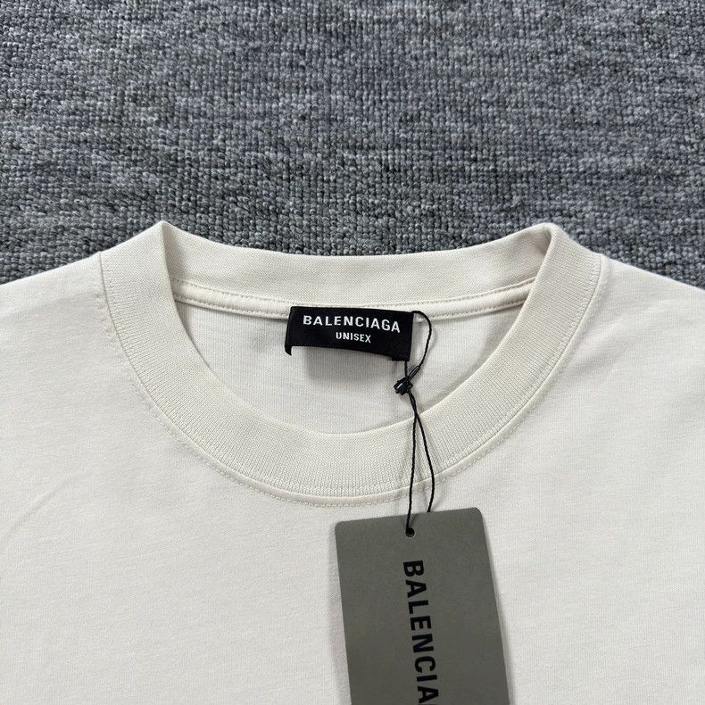 Balenciaga Balenciaga Beige Logo Short Sleeve Tee - dmc Size US XS / EU 42 / 0 - 2 Thumbnail