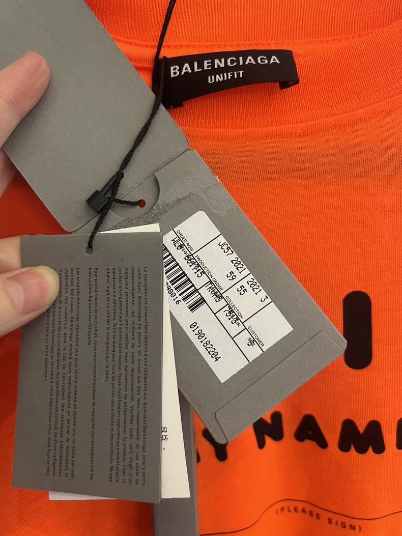 Balenciaga Balenciaga Orange Hi-Signature Short Sleeve - dmc Size US S / EU 44-46 / 1 - 3 Thumbnail