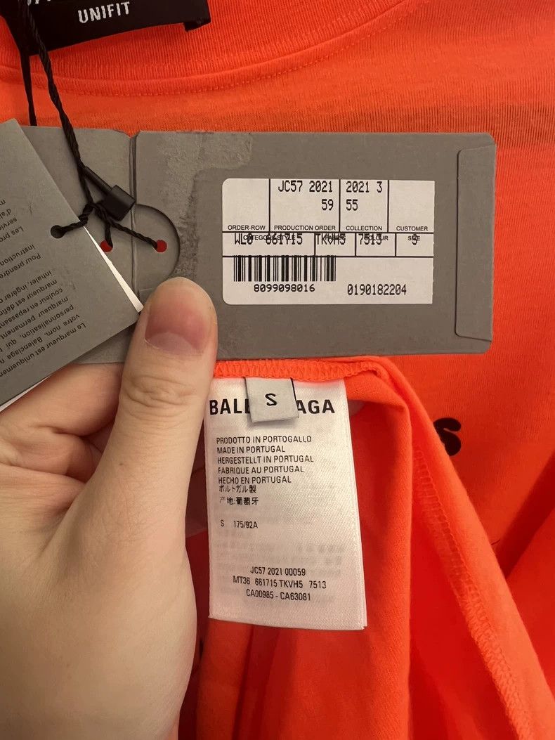 Balenciaga Balenciaga Orange Hi-Signature Short Sleeve - dmc Size US S / EU 44-46 / 1 - 4 Thumbnail