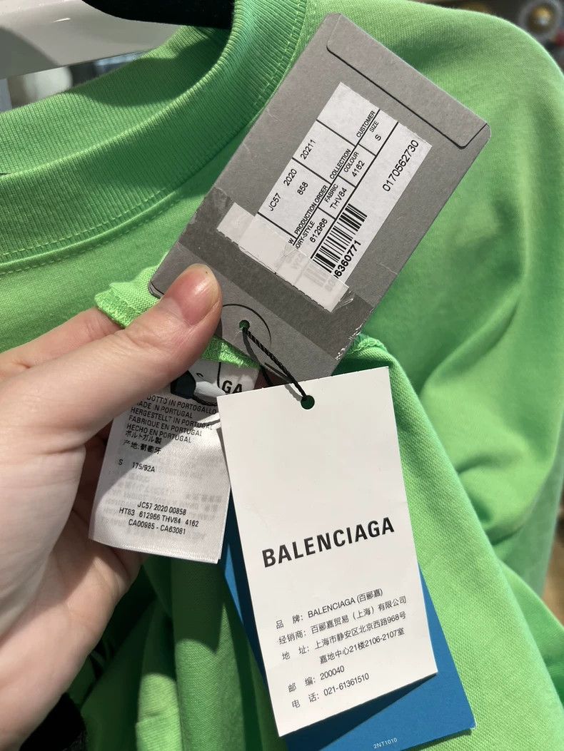 Balenciaga Balenciaga Green Charity Short Sleeve Tee - dmc Size US S / EU 44-46 / 1 - 5 Thumbnail