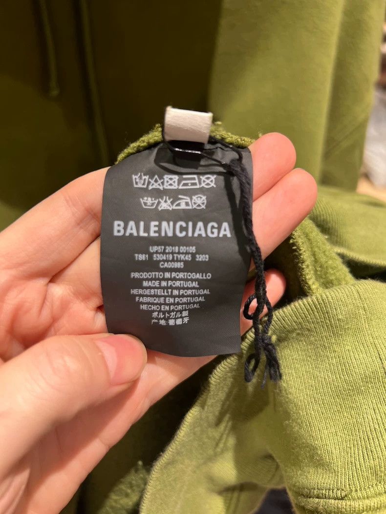 Balenciaga Balenciaga Green Back Logo Hoodie M - dmc Size US M / EU 48-50 / 2 - 5 Thumbnail