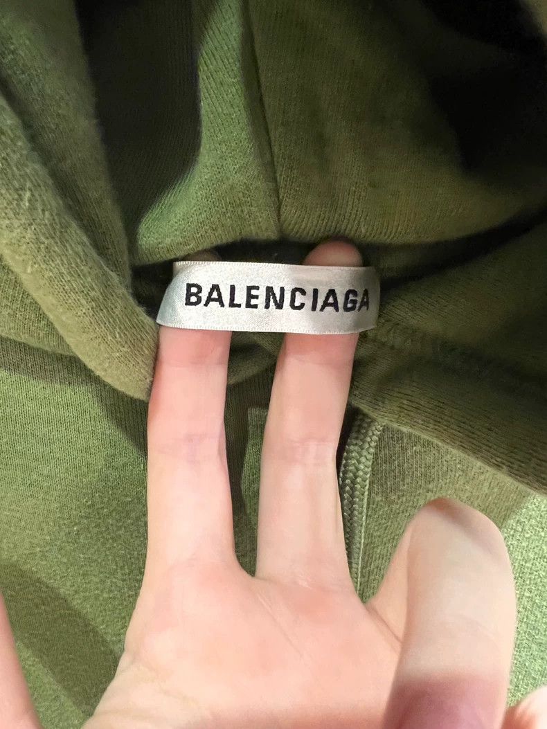 Balenciaga Balenciaga Green Back Logo Hoodie M - dmc Size US M / EU 48-50 / 2 - 2 Thumbnail
