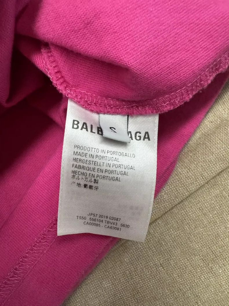 Balenciaga Balenciaga Pink Logo Crew Neck T-shirt - dmc Size US S / EU 44-46 / 1 - 5 Thumbnail