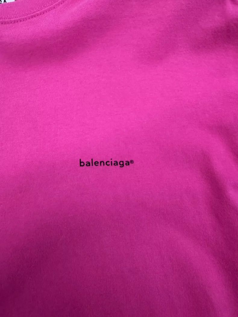 Balenciaga Balenciaga Pink Logo Crew Neck T-shirt - dmc Size US S / EU 44-46 / 1 - 3 Thumbnail