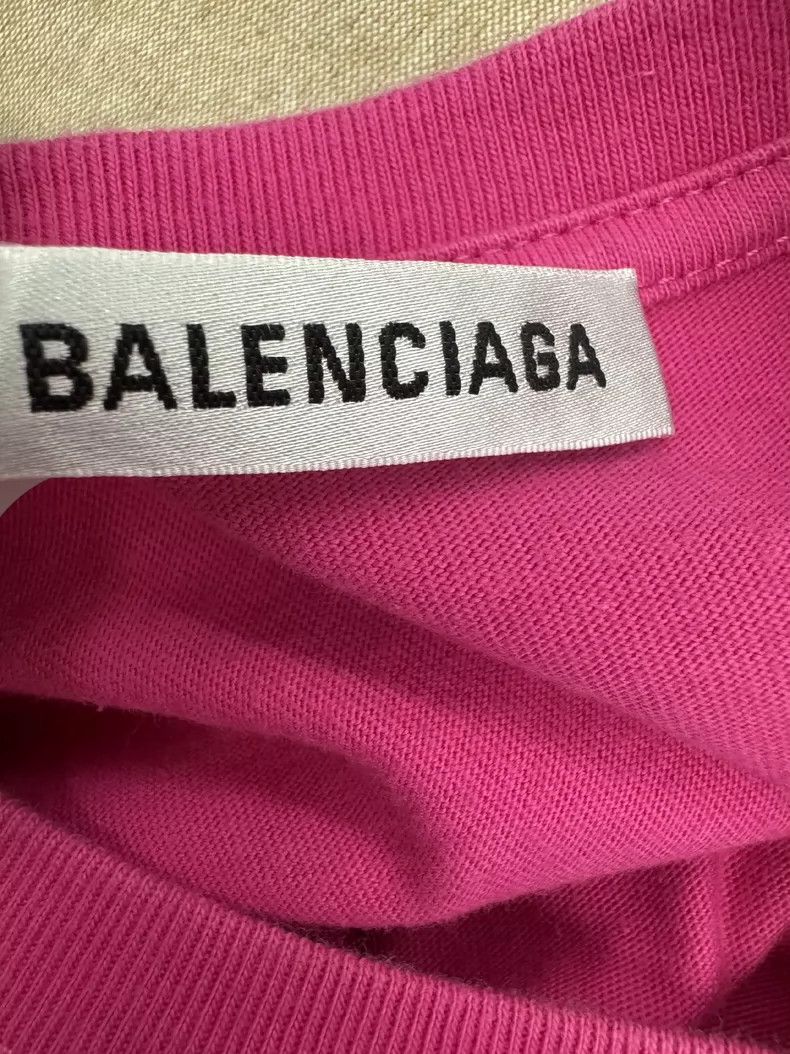 Balenciaga Balenciaga Pink Logo Crew Neck T-shirt - dmc Size US S / EU 44-46 / 1 - 4 Thumbnail