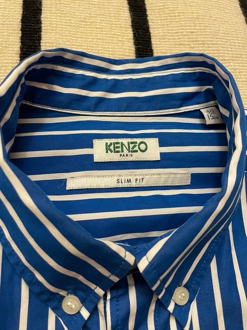 Kenzo Kenzo Striped Paneled Slim Shirt - dmc Size US M / EU 48-50 / 2 - 3 Thumbnail
