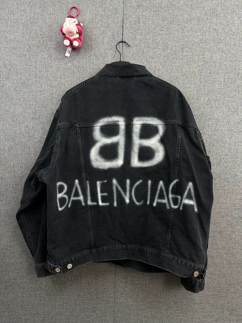 Balenciaga Balenciaga Double B Logo Denim Jacket - dmc Size US M / EU 48-50 / 2 - 2 Thumbnail