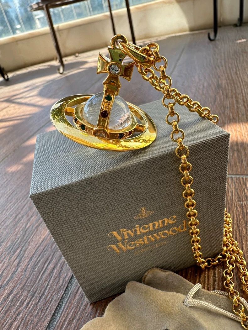 Vivienne Westwood Vivienne Westwood Saturn Large Necklace - dmc Size ONE SIZE - 6 Thumbnail