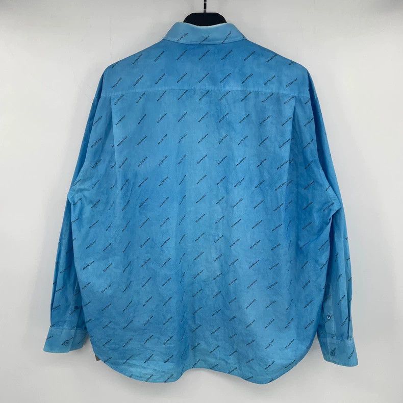 Balenciaga Balenciaga Blue Printed Shirt - dmc Size US M / EU 48-50 / 2 - 2 Thumbnail