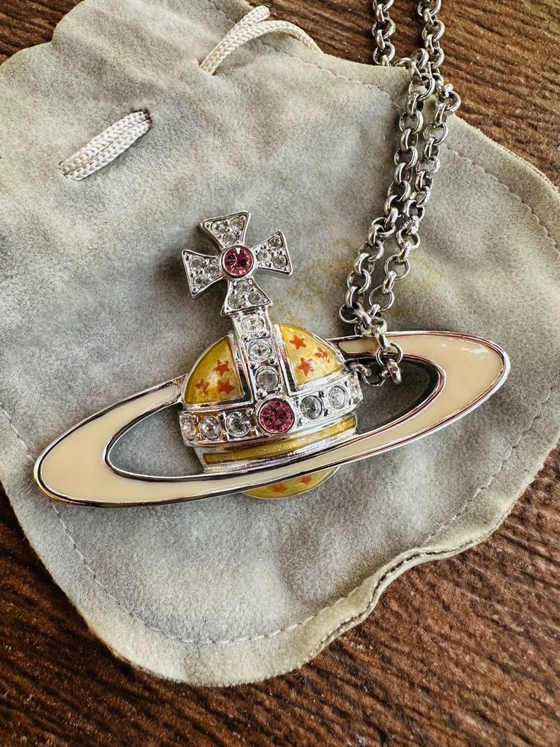 Vivienne Westwood Vivienne Westwood Gold Saturn Necklace - dmc Size ONE SIZE - 3 Thumbnail