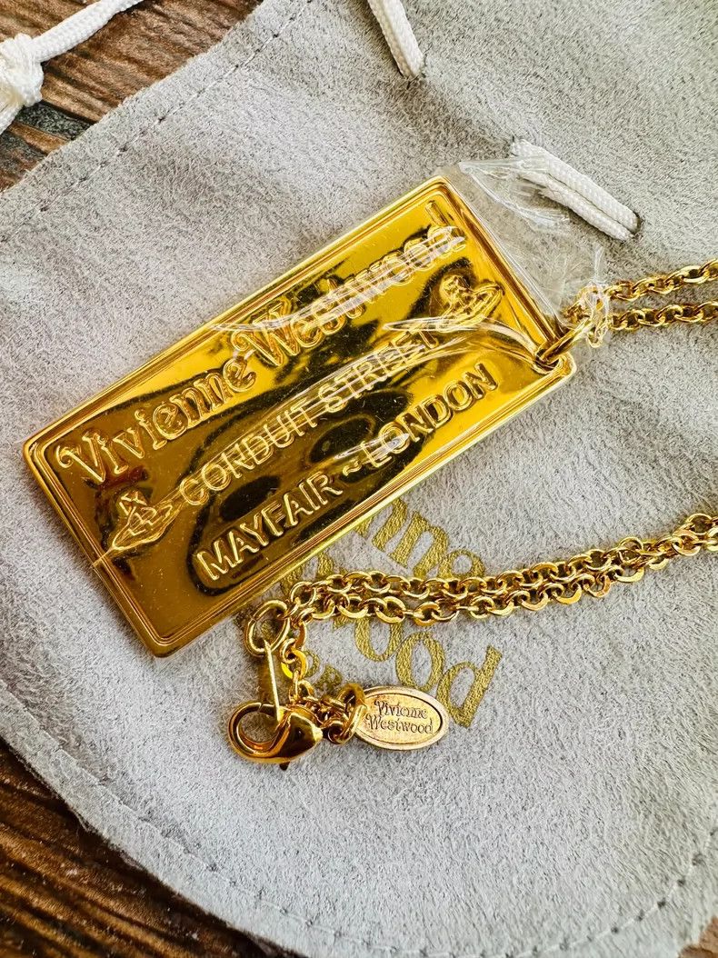 Vivienne Westwood Vivienne Westwood Gold Tag Pendant Necklace - dmc Size ONE SIZE - 4 Thumbnail