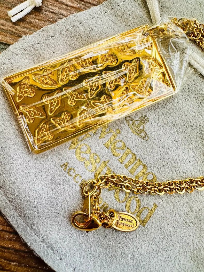 Vivienne Westwood Vivienne Westwood Gold Tag Pendant Necklace - dmc Size ONE SIZE - 5 Thumbnail