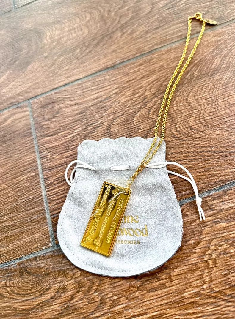 Vivienne Westwood Vivienne Westwood Gold Tag Pendant Necklace - dmc Size ONE SIZE - 2 Thumbnail