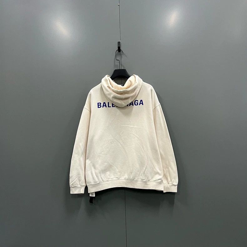 Balenciaga Balenciaga Beige Embroidered Logo Hoodie - dmc Size US L / EU 52-54 / 3 - 2 Thumbnail