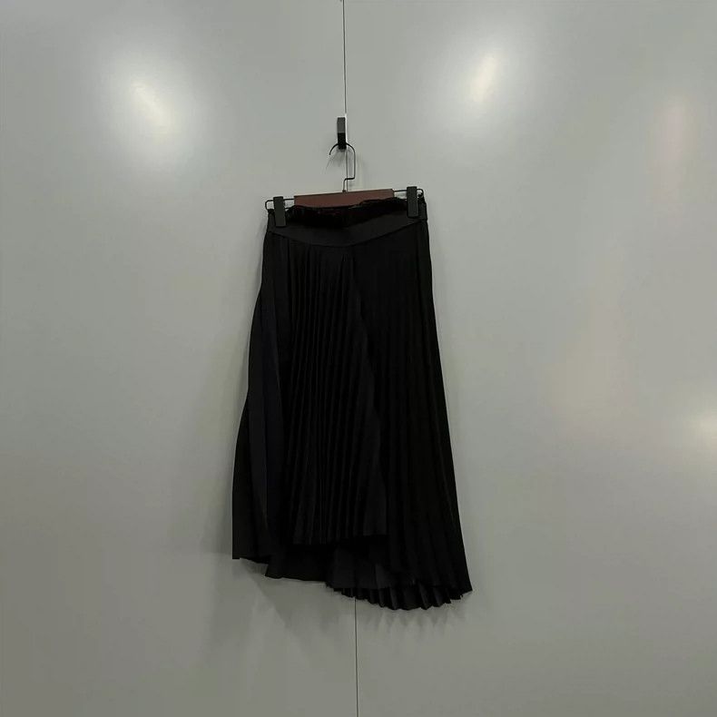 Balenciaga Balenciaga Black Asymmetric Pleated Skirt - dmc Size US 34 / EU 50 - 2 Thumbnail