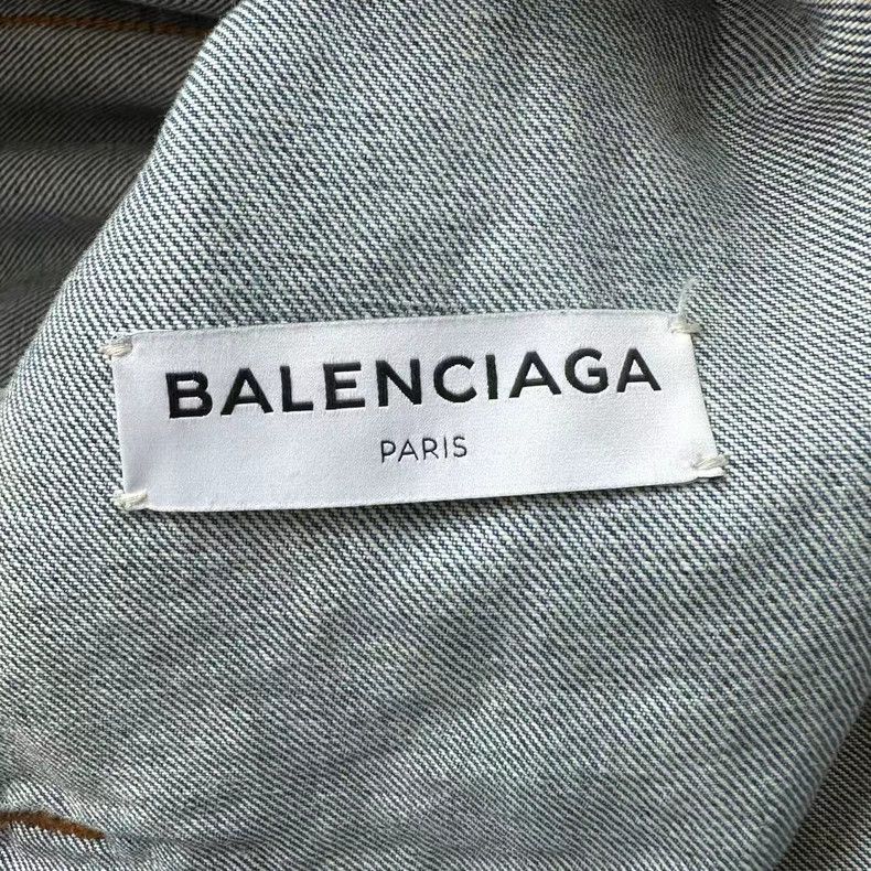 Balenciaga Balenciaga Blue Denim Jacket with Back Logo - dmc Size US S / EU 44-46 / 1 - 5 Thumbnail