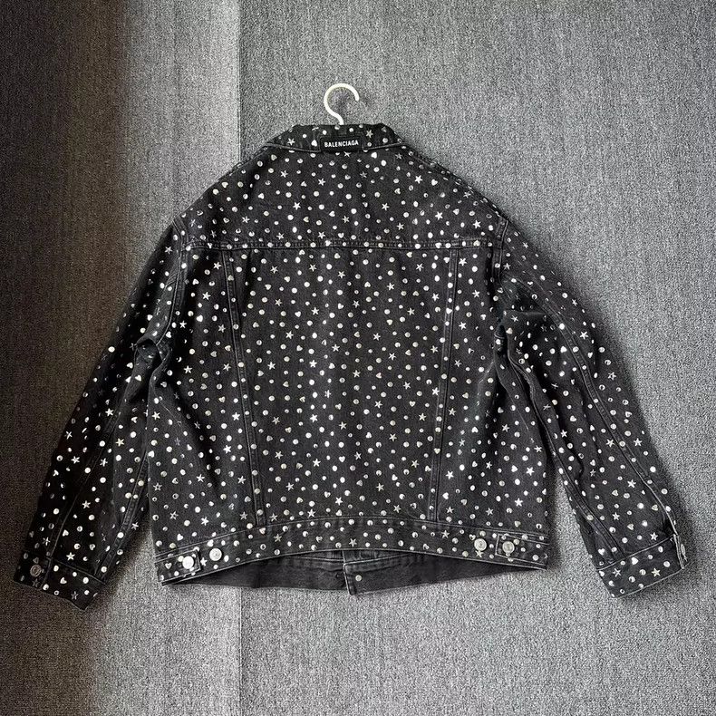 Balenciaga Balenciaga Black Metal Stud Denim Jacket - dmc Size US L / EU 52-54 / 3 - 2 Thumbnail