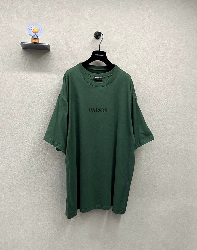 Balenciaga Balenciaga Letter Print Green Short Sleeve T-Shirt - dmc Size US L / EU 52-54 / 3 - 5 Thumbnail