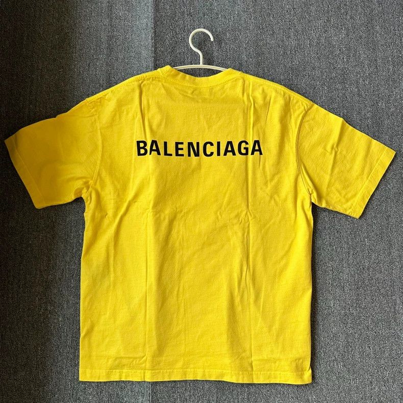 Balenciaga Balenciaga Yellow Classic Logo Short Sleeve - dmc Size US S / EU 44-46 / 1 - 2 Thumbnail