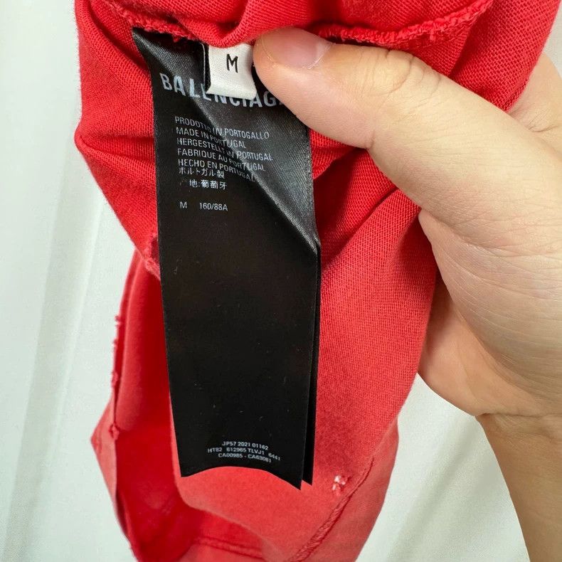 Balenciaga Balenciaga Washed Distressed Logo Tee - dmc Size US M / EU 48-50 / 2 - 5 Thumbnail