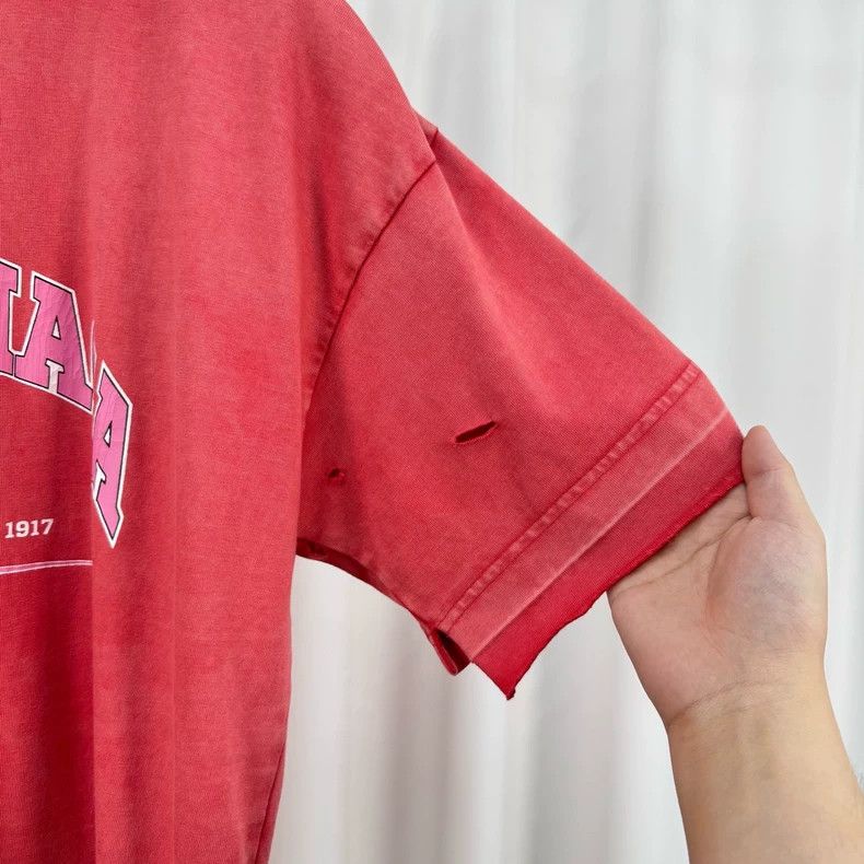 Balenciaga Balenciaga Washed Distressed Logo Tee - dmc Size US M / EU 48-50 / 2 - 4 Thumbnail
