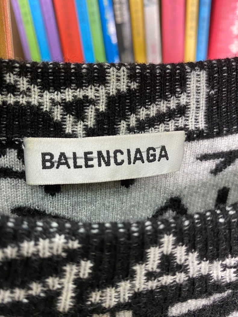 Balenciaga Balenciaga Logo Print Sweater L - dmc Size US L / EU 52-54 / 3 - 2 Thumbnail